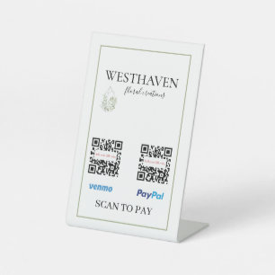 Greenery QR Code Scan to Pay  Pedestal Sign