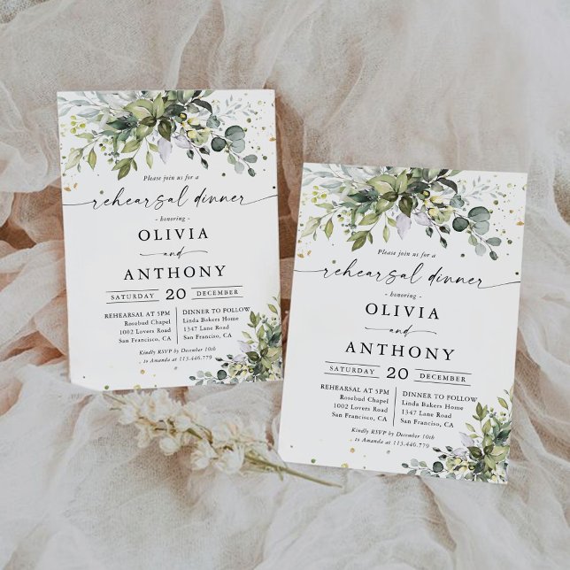Greenery Rehearsal Dinner Invitation (Creator Uploaded)