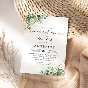 Greenery Rehearsal Dinner Invitation