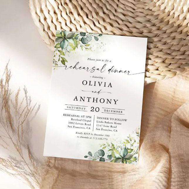 Greenery Rehearsal Dinner Invitation (Creator Uploaded)