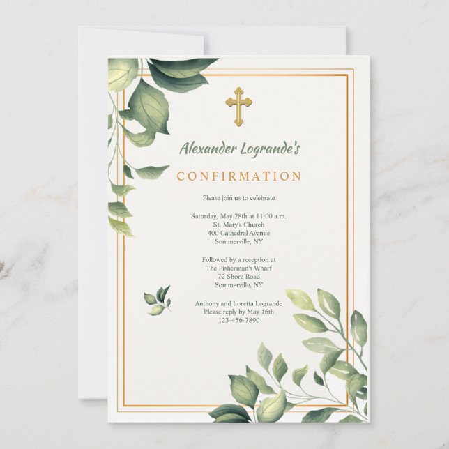 Greenery Religious Invitation (Front)