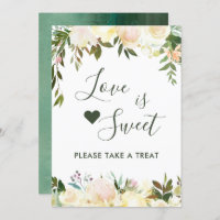 Greenery Rustic Floral Love is Sweet Dessert Bar