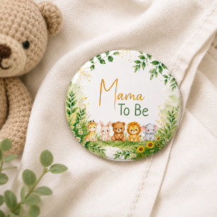 Greenery Safari Jungle Wild Animals Baby Shower 7.5 Cm Round Badge