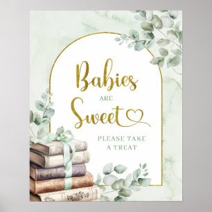 Greenery Sage Storybook Baby are Sweet Poster