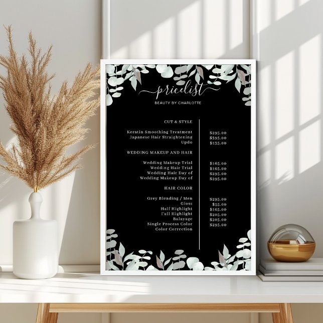 Greenery Salon Price List Poster (Creator Uploaded)