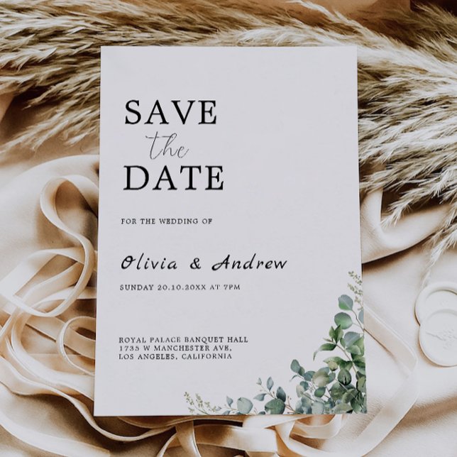 Greenery Save The Date Wedding  Invitation (Greenery Save The Date Wedding Invitation)