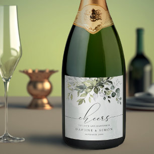 Greenery Script REESE Sparkling Wine Label