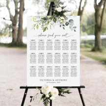 Greenery Seating Chart Foam Boards