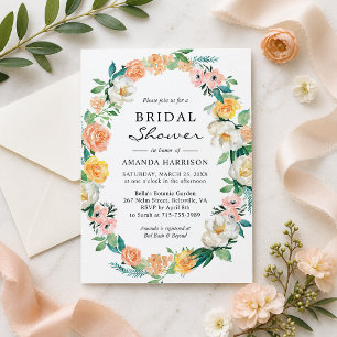 Greenery Secret Garden Floral Bridal Shower Invitation