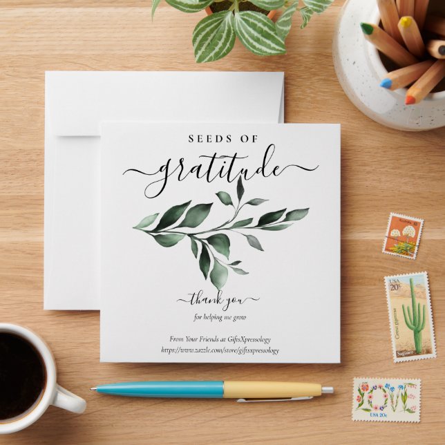 Greenery Seeds of Gratitude Gift Seed Packet Envel Envelope (Desk)