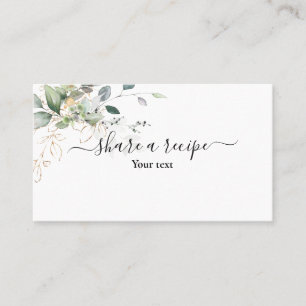Greenery Share a recipe Enclosure Card