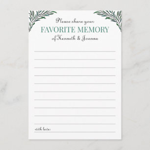 Greenery Share Favourite Memory Anniversary Game Enclosure Card