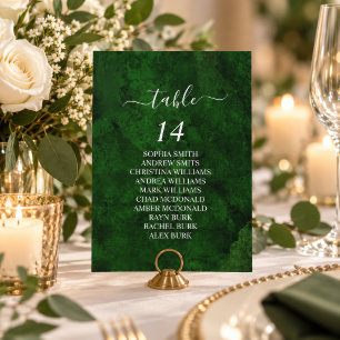 Greenery & Silver Calligraphy Seating Chart Cards