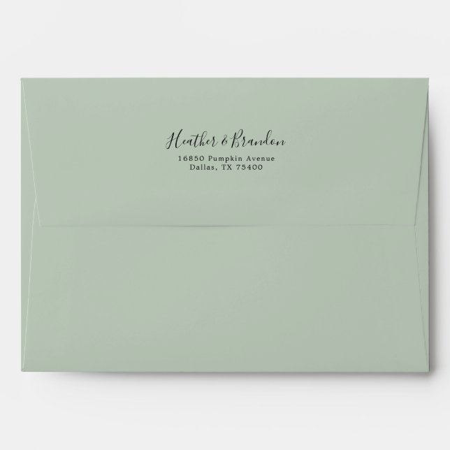 Greenery Solid Sage Green  Envelope (Back (Top Flap))