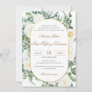 Greenery Spanish Wedding Invitation