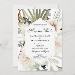 Greenery Spanish Wedding Invitation