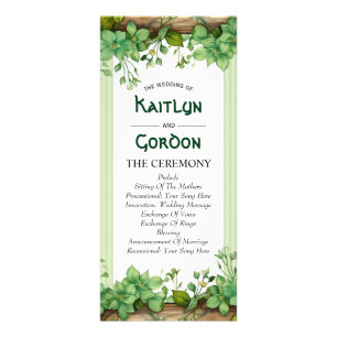 Greenery St. Patrick's Day Irish wedding program Rack Card