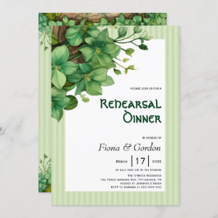 Greenery St. patricks Day wedding rehearsal dinner Invitation