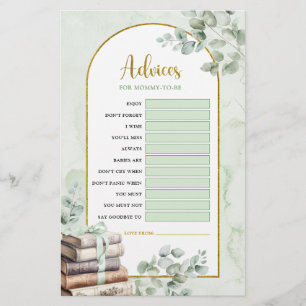 Greenery Storybook Advices for Mum-to-be Games