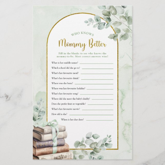 Greenery Storybook Who Know Mummy Better Games (Front)