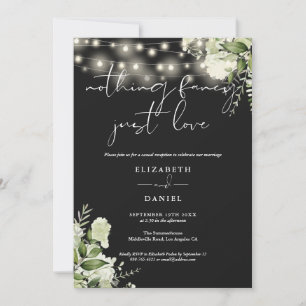 Greenery String Lights Elopement Wedding Reception Invitation