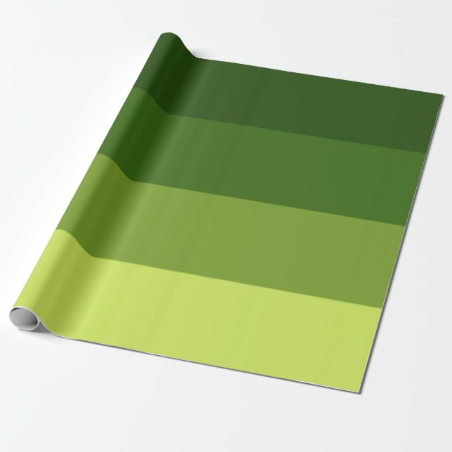 Greenery Stripes Wrapping Paper (Unrolled)