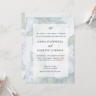 Greenery Succulent Leaf Mint Watercolor Botanical Invitation