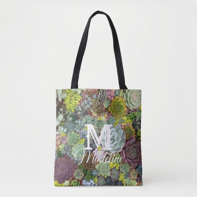 Greenery Succulents Tote Bag (Front)