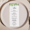 Greenery Summer Destination Dinner Menu Card