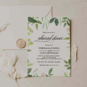 Greenery Summer Destination Rehearsal Dinner Invitation
