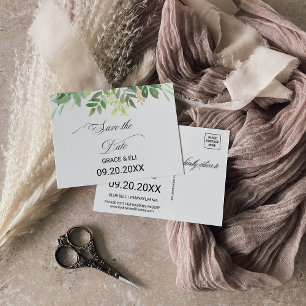 Greenery Summer Destination Save the Date Card