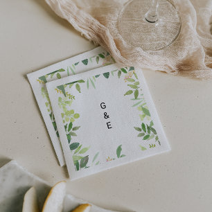 Greenery Summer Destination Wedding Napkin