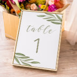 Greenery summer wedding. Green foliage calligraphy Table Number<br><div class="desc">Green foliage calligraphy table number for greenery summer wedding. Please contact me if you need additional items.</div>