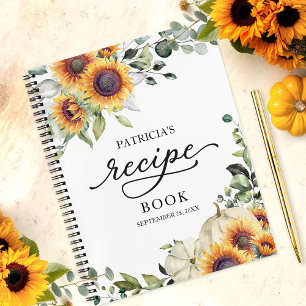 Greenery Sunflowers Bridal Shower Recipe Book