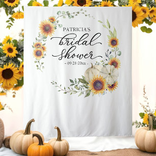 Greenery Sunflowers Fall Bridal Shower Backdrop Tapestry
