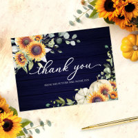 Greenery Sunflowers Fall Bridal Shower Thank You