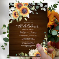 Greenery Sunflowers Pumpkin Fall Bridal Shower