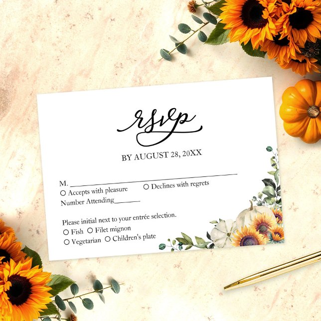 Greenery Sunflowers Wedding Rsvp  Enclosure Card (Creator Uploaded)