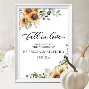 Greenery Sunflowers Wedding Welcome Sign 