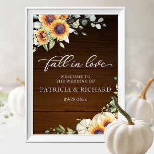 Greenery Sunflowers Wedding Welcome Sign 