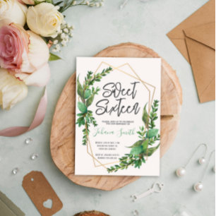 Greenery Sweet Sixteen 16th Birthday Invitation