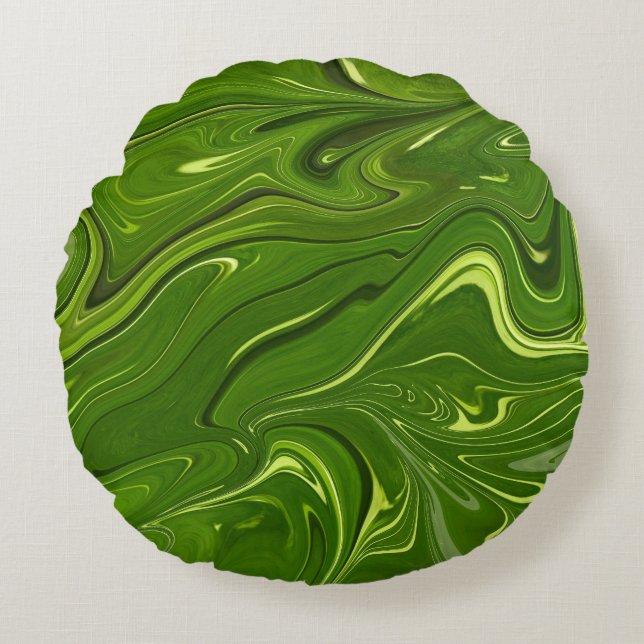 Greenery Swirls Round Cushion (Front)