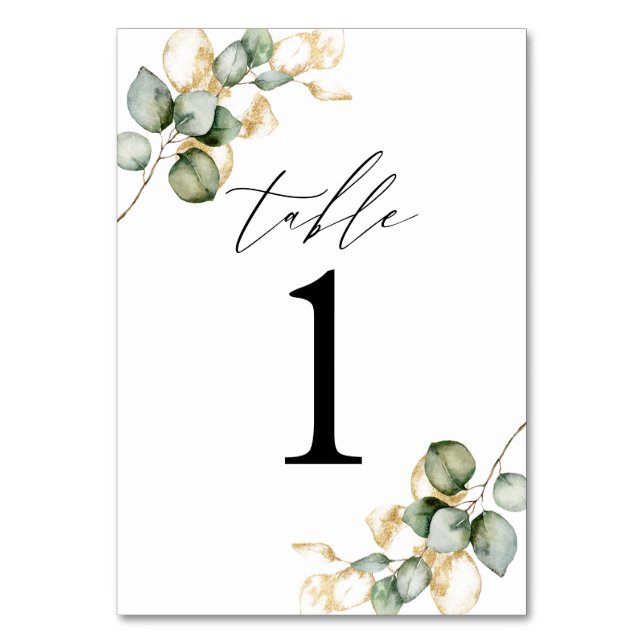 Greenery table number (Front)