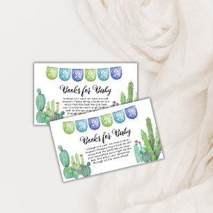 Greenery Taco Fiesta Cactus Books For Baby Shower Enclosure Card