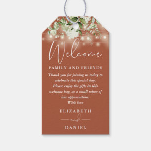 Greenery Terracotta Favour Welcome Basket Bag Gift Tags