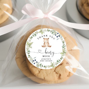 Greenery Thank you beary much Classic Round Sticker