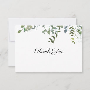 Greenery Thank You Note Card