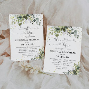 Greenery The Night Before Invitation