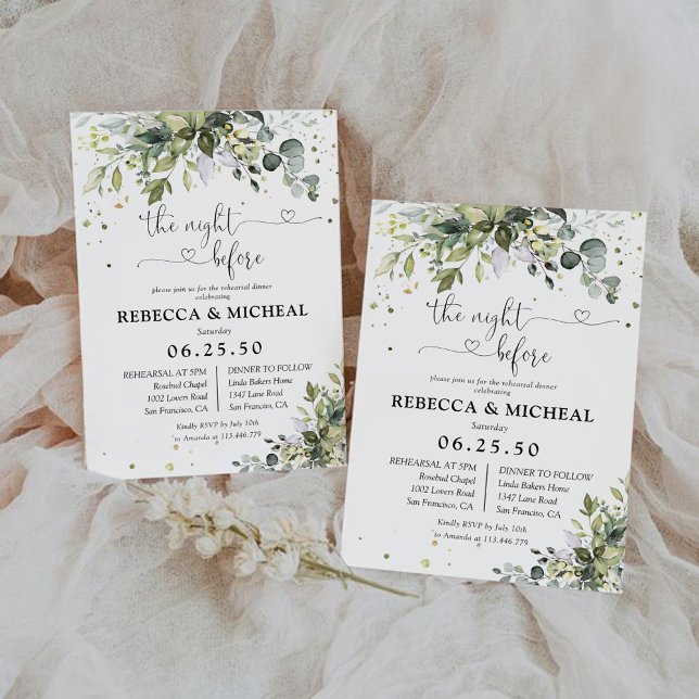 Greenery The Night Before Invitation (Creator Uploaded)