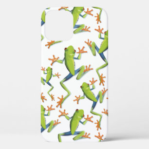 Greenery Tree-Frog Pattern Design iPhone 12 Case